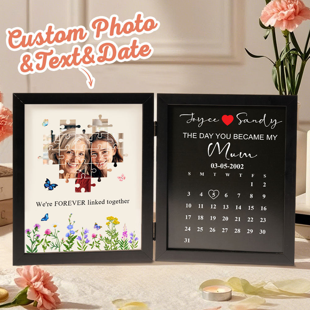 Cadre Puzzle Photo Personnalisé « Le Jour Où Tu Es Devenue Ma Maman » | Cadeau Touchant