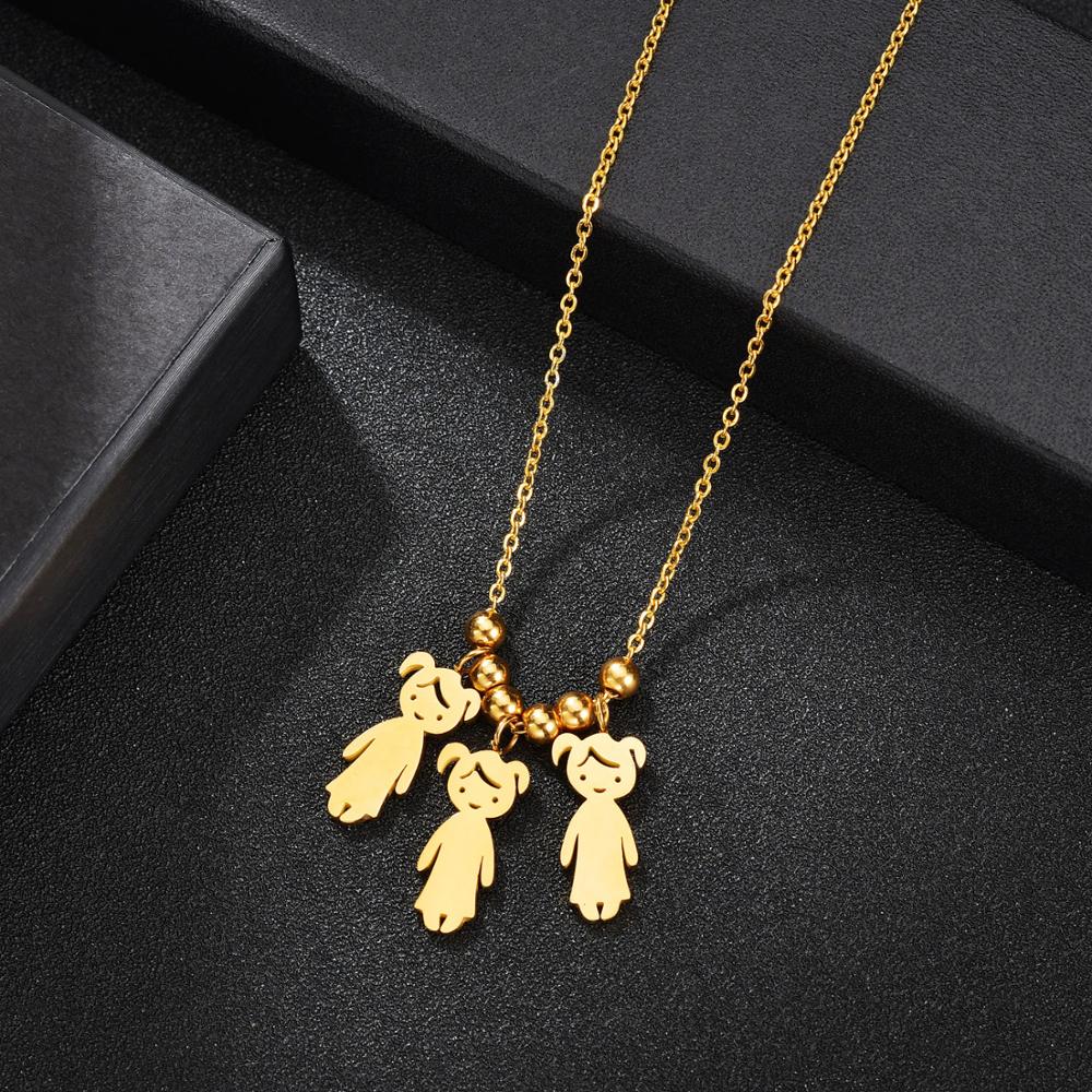 Collier Personnalisé Enfant Fille ou Garçon | Pendentif Acier Inoxydable Gravé Prénom & Date | Bijou Famille Unique