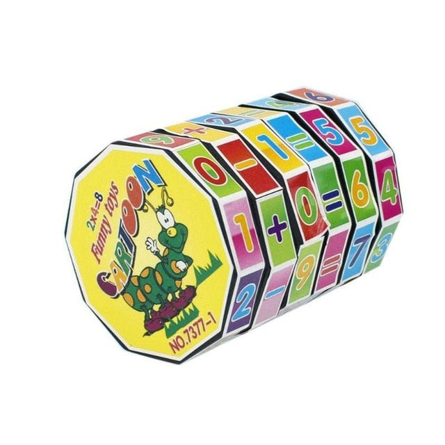 Cube Magique Mathématique pour Enfants – Apprentissage des Additions et Soustractions – Jouet Éducatif Cylindrique
