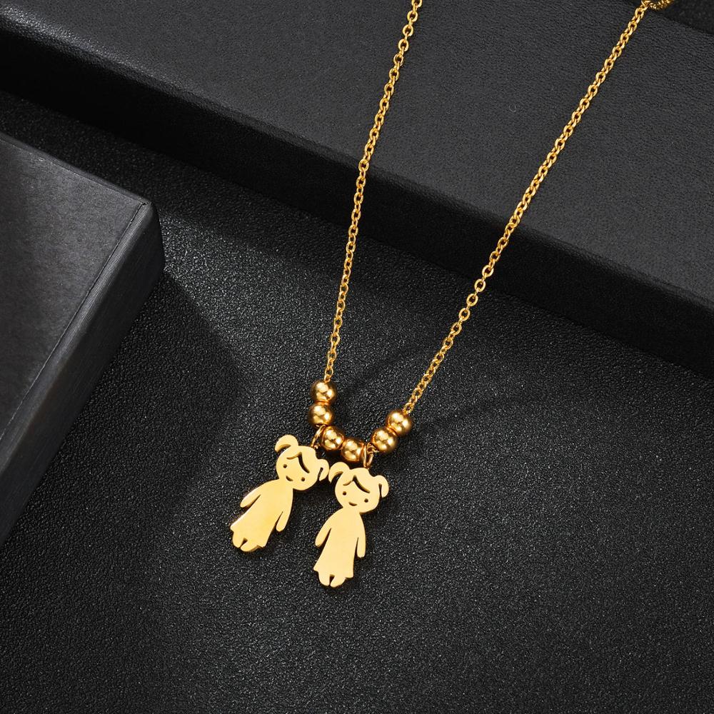 Collier Personnalisé Enfant Fille ou Garçon | Pendentif Acier Inoxydable Gravé Prénom & Date | Bijou Famille Unique