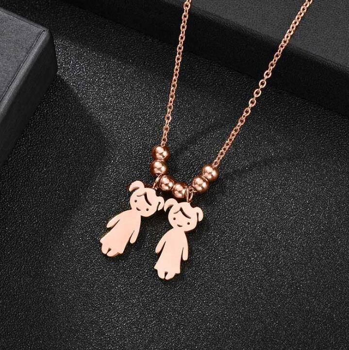 Collier Personnalisé Enfant Fille ou Garçon | Pendentif Acier Inoxydable Gravé Prénom & Date | Bijou Famille Unique