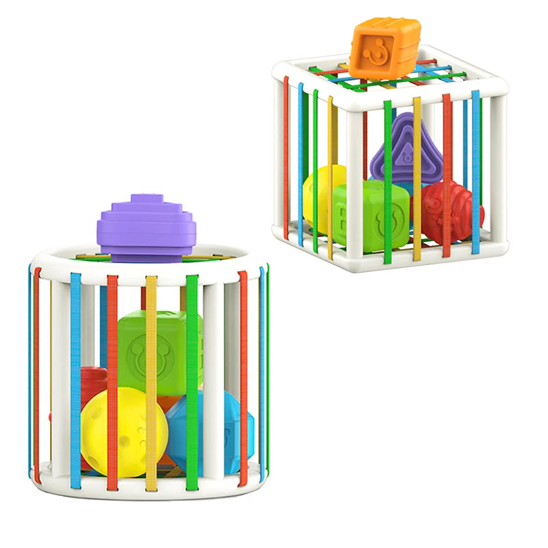 Blocs Géométriques Montessori pour Bébé – Jouet Éducatif Cube Couleurs pour Motricité et Perception Sensorielle, Adapté Enfants TDAH, Dys et Autistes