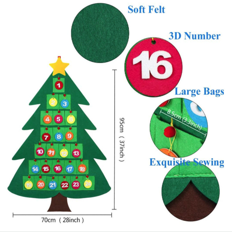 Calendrier de l'avent réutilisable à remplir Sapin de Noël