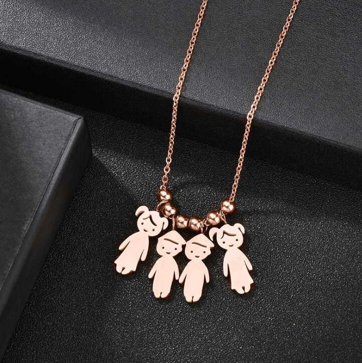 Collier Personnalisé Enfant Fille ou Garçon | Pendentif Acier Inoxydable Gravé Prénom & Date | Bijou Famille Unique