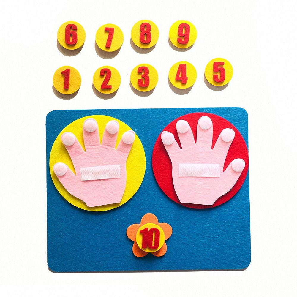 Jouet Mathématique en Feutrine Montessori – Chiffres à Doigts Faits Main, Jeu Éducatif adapté pour Enfants TDAH, Dys et Autistes