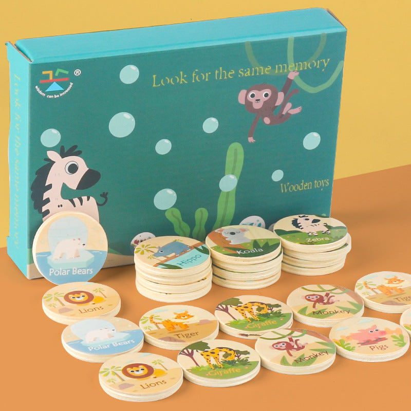 Jeu de Mémoire Dinosaures en Bois – Jeu Éducatif de Concentration et Observation pour Enfants