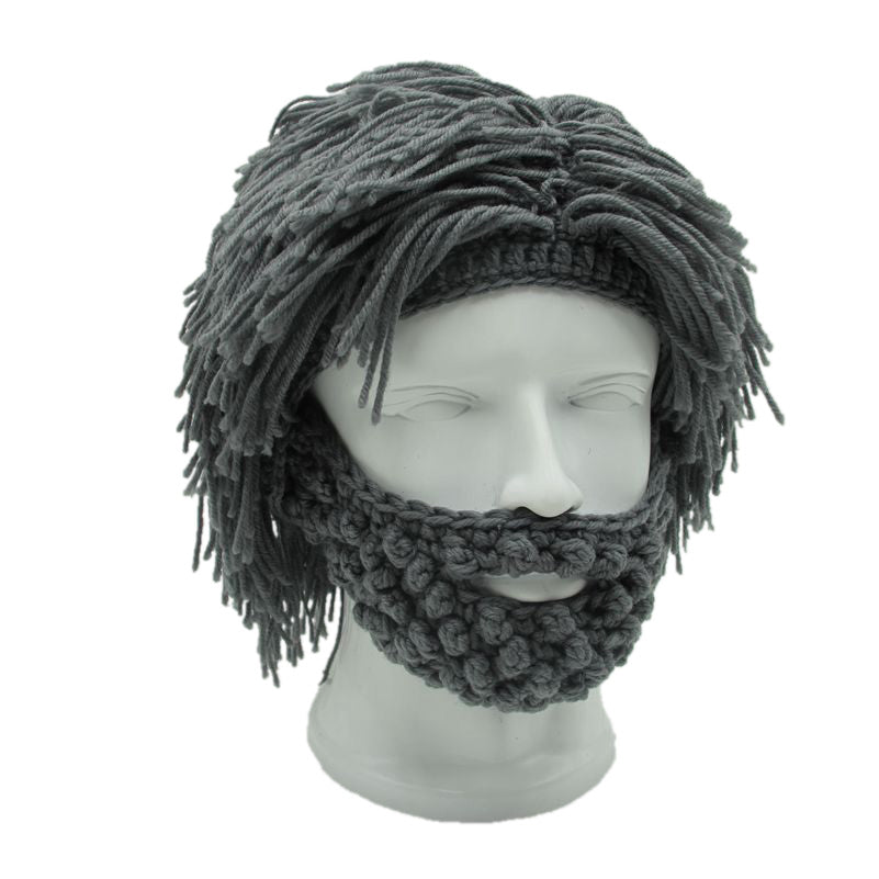 Bonnet Barbe et Moustache Tricoté à la Main – Cagoule Hiver Chaude et Drôle pour Homme