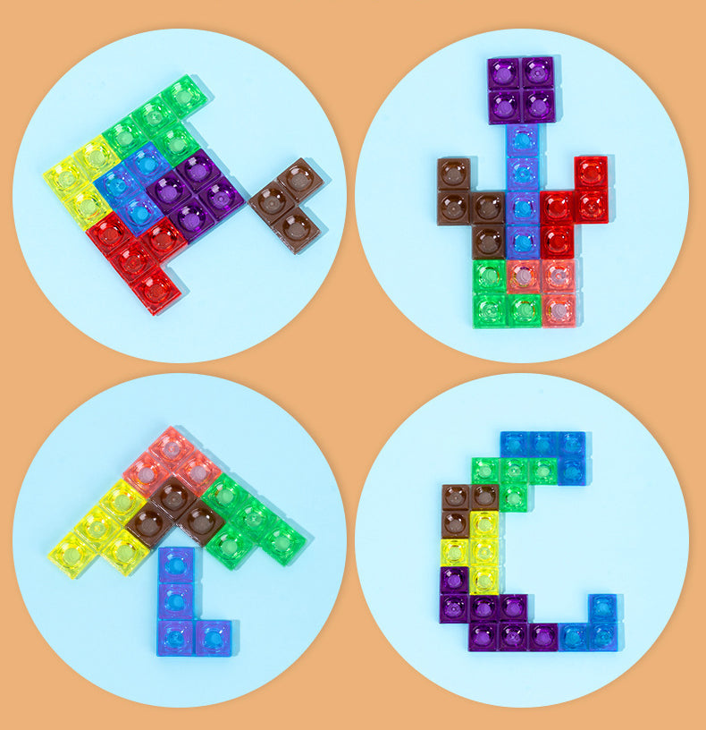 Puzzle Tetris 3D en Bois – Jeu Éducatif Motricité et Concentration – Idéal pour TDAH, TSA, Dyspraxie