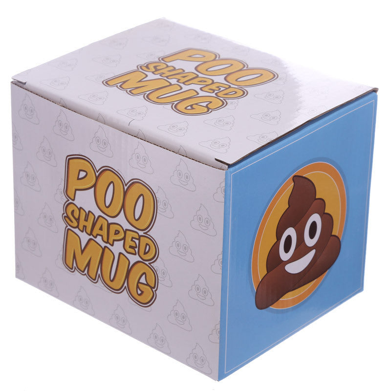 Mug Céramique Drôle Emoji Caca – Tasse Cartoon avec Couvercle et Poignée pour Café, Thé ou Lait