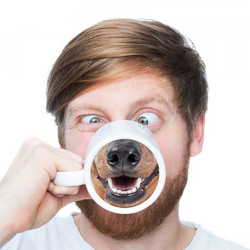 Mug céramique rigolo chien groin de cochon – Tasse originale humour café & thé