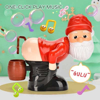 Père Noël Électrique à Bulles – Jouet Musical Lumineux Drôle, Déco et Cadeau de Noël