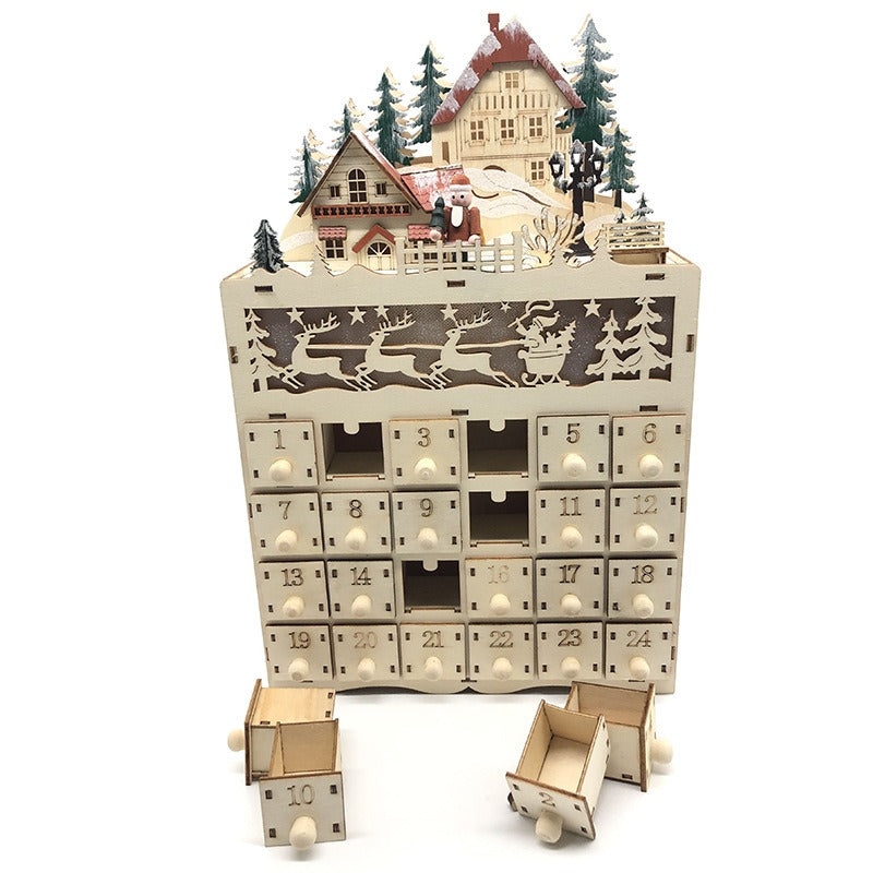 Calendrier de l’Avent en Bois avec Tiroirs – Réutilisable et Personnalisable