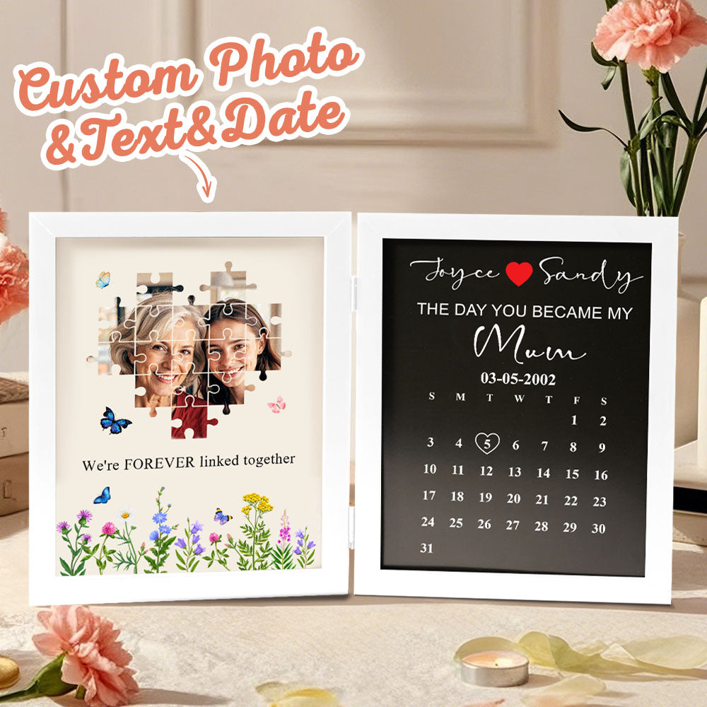 Cadre Puzzle Photo Personnalisé « Le Jour Où Tu Es Devenue Ma Maman » | Cadeau Touchant