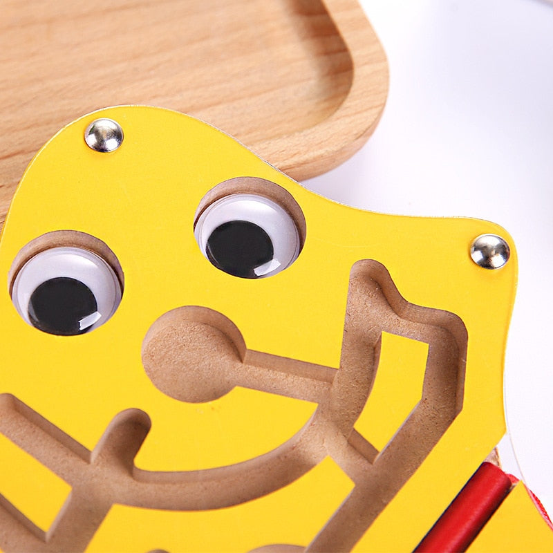 Jouet Montessori Labyrinthe Magnétique – Puzzle Éducatif en Bois adapté pour Enfants TDAH, Dys et Autistes, Jeu de Logique et Développement Cognitif