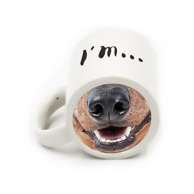 Mug céramique rigolo chien groin de cochon – Tasse originale humour café & thé