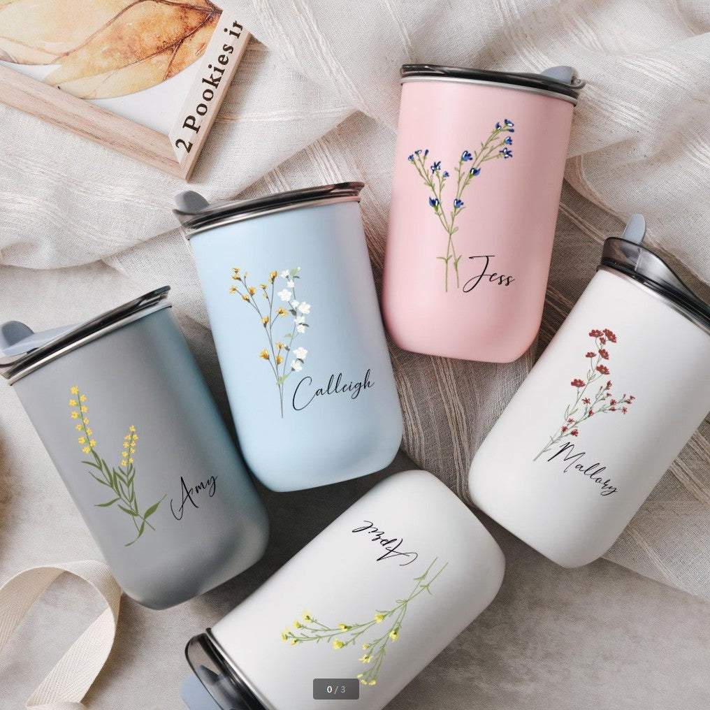 Verre Personnalisé avec Couverture Florale | Cadeau Élégant et Unique