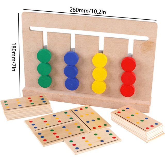 Jouet en Bois Montessori – Jeu Quatre Couleurs, Aide Pédagogique pour Éveil et Apprentissage Précoce, Adapté Enfants TDAH, Dys et Autistes