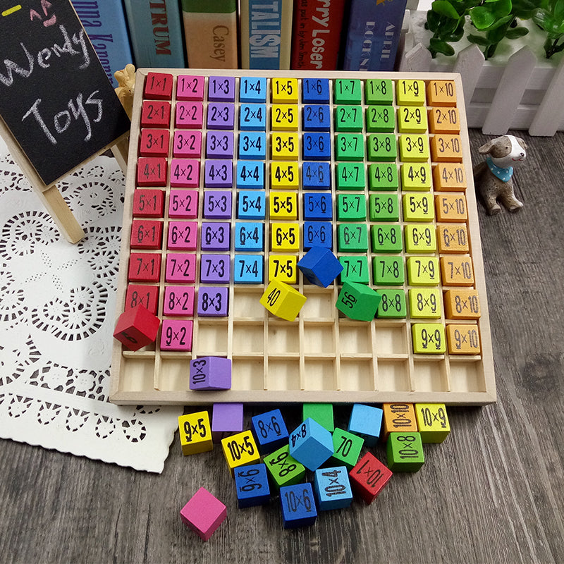 Jouet Montessori Table de Multiplication en Bois – Aide Pédagogique Mathématique idéal pour Enfants TDAH, Dys et Autistes