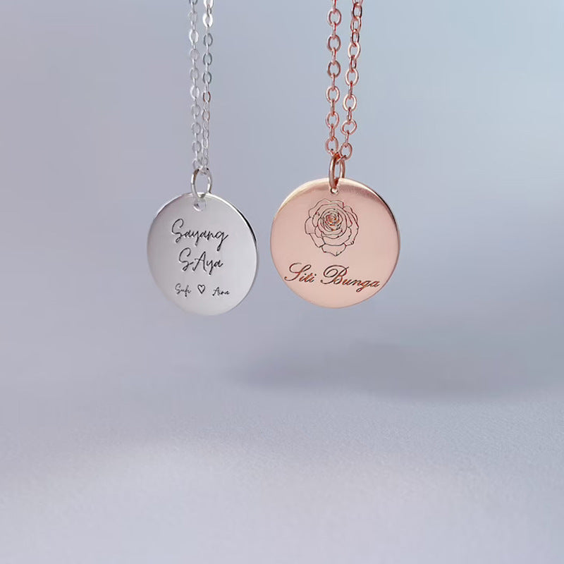 Collier Médaillon Personnalisé avec Signature – Pendentif en Acier Inoxydable DIY