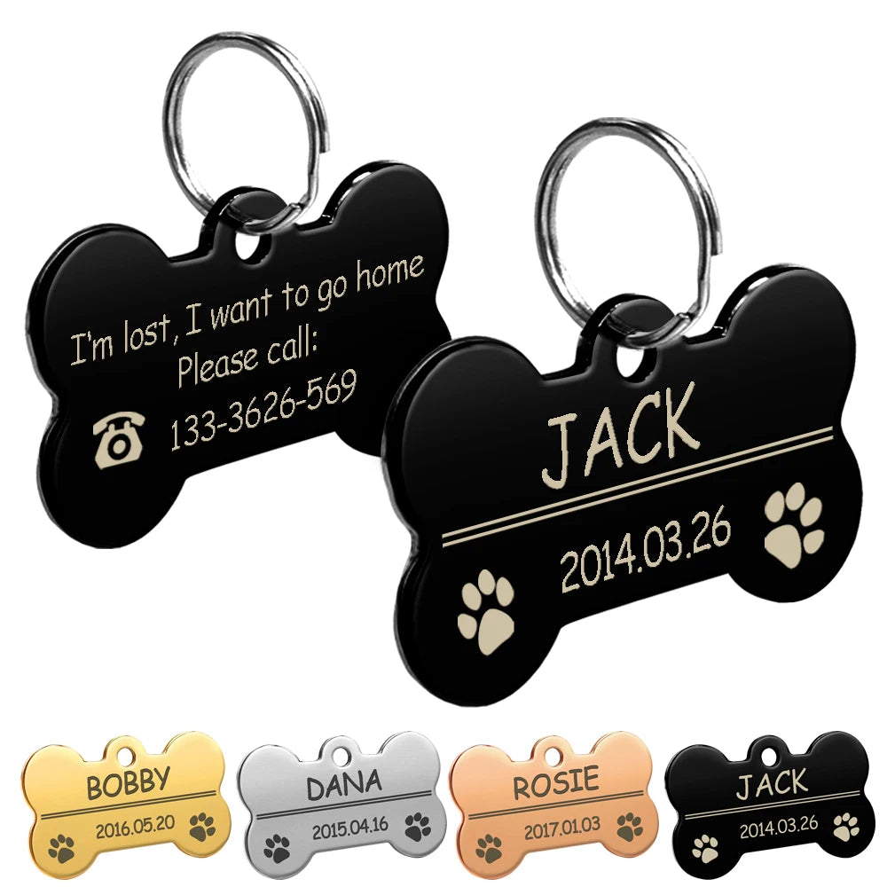 Médaillon Personnalisé pour Animal | Gravé avec Nom et Collier | Accessoire Chien & Chat