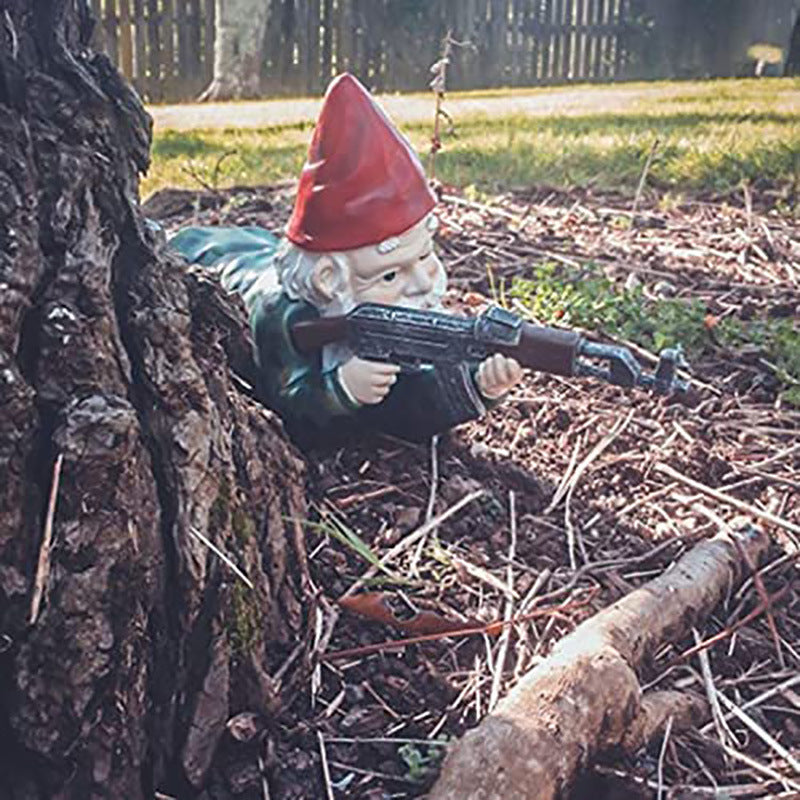 Statues Nains de Jardin Soldats – Lot de 3 Gnomes Armée Drôles en Résine – Déco Jardin ou Bureau Originale (2025)