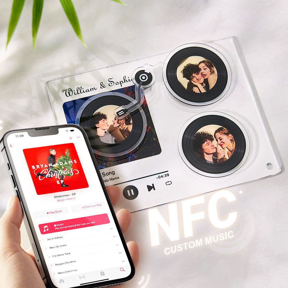 Plaque Musicale Personnalisée Vinyle avec NFC – Cadeau Original & Romantique