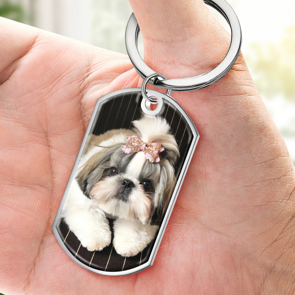 Porte-Clés Commémoratif Personnalisé – Souvenir Éternel en Acier Inoxydable | Hommage Animal ou Proche Disparu