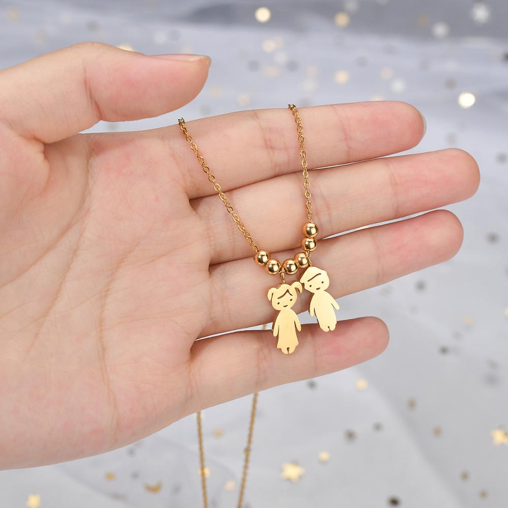 Collier Personnalisé Enfant Fille ou Garçon | Pendentif Acier Inoxydable Gravé Prénom & Date | Bijou Famille Unique