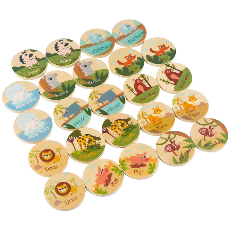 Jeu de Mémoire Dinosaures en Bois – Jeu Éducatif de Concentration et Observation pour Enfants