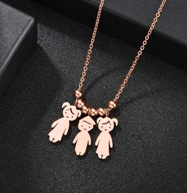 Collier Personnalisé Enfant Fille ou Garçon | Pendentif Acier Inoxydable Gravé Prénom & Date | Bijou Famille Unique