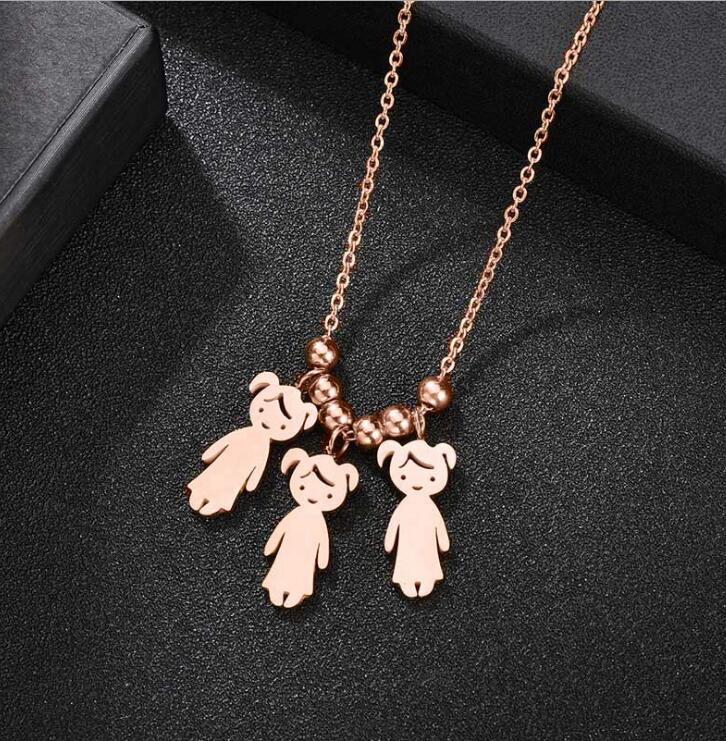 Collier Personnalisé Enfant Fille ou Garçon | Pendentif Acier Inoxydable Gravé Prénom & Date | Bijou Famille Unique