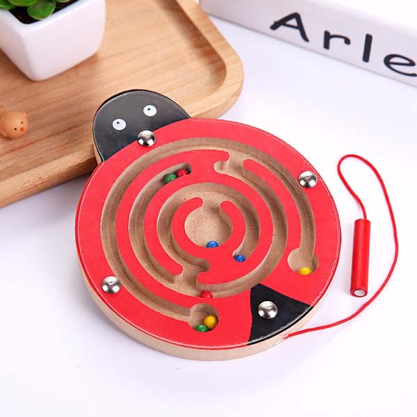 Jouet Montessori Labyrinthe Magnétique – Puzzle Éducatif en Bois adapté pour Enfants TDAH, Dys et Autistes, Jeu de Logique et Développement Cognitif