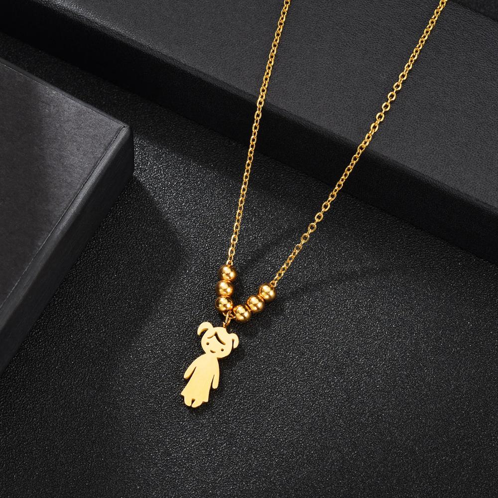 Collier Personnalisé Enfant Fille ou Garçon | Pendentif Acier Inoxydable Gravé Prénom & Date | Bijou Famille Unique