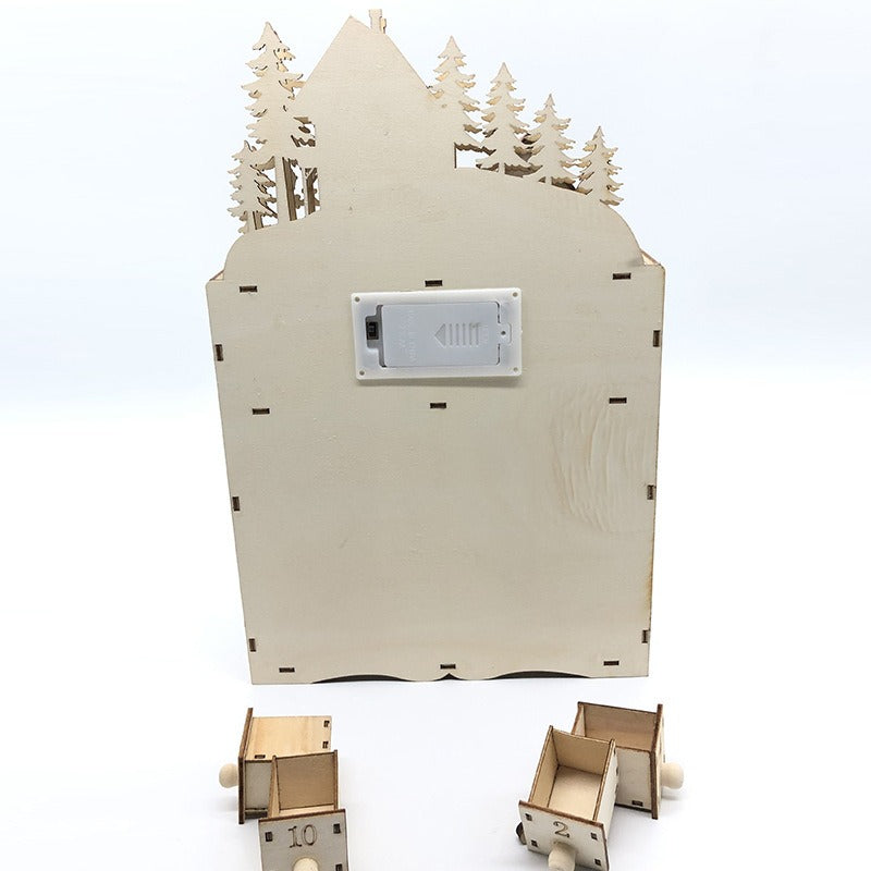 Calendrier de l’Avent en Bois avec Tiroirs – Réutilisable et Personnalisable