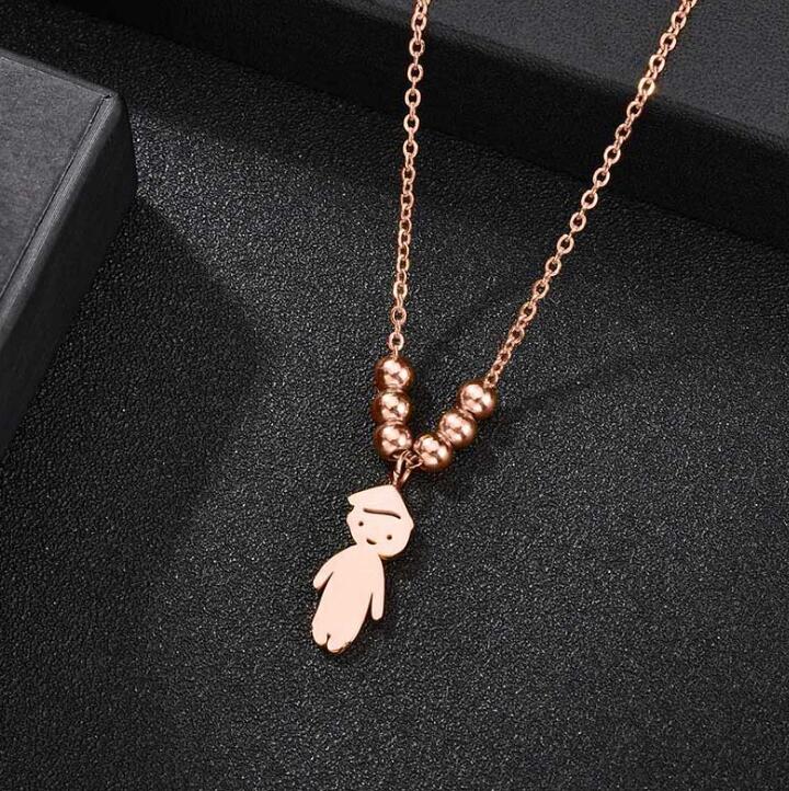 Collier Personnalisé Enfant Fille ou Garçon | Pendentif Acier Inoxydable Gravé Prénom & Date | Bijou Famille Unique