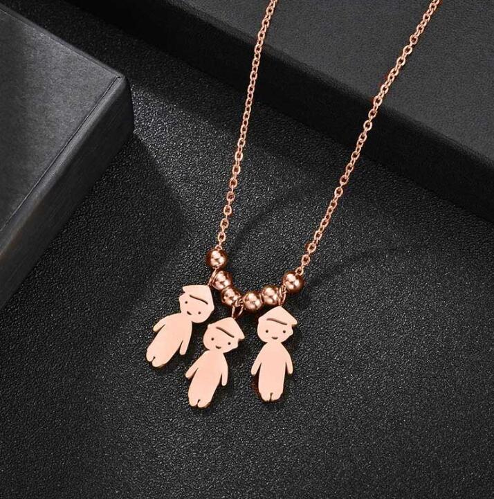 Collier Personnalisé Enfant Fille ou Garçon | Pendentif Acier Inoxydable Gravé Prénom & Date | Bijou Famille Unique