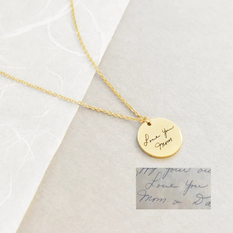Collier Médaillon Personnalisé avec Signature – Pendentif en Acier Inoxydable DIY