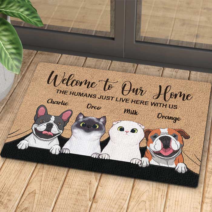 Paillasson Personnalisé Chien & Chat – Welcome To The Pet Home | Tapis d’Entrée Humoristique