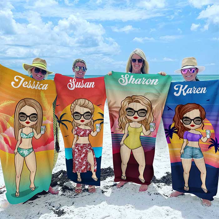 Serviette de Plage Personnalisée – Accessoire Été Vacances Mer & Piscine