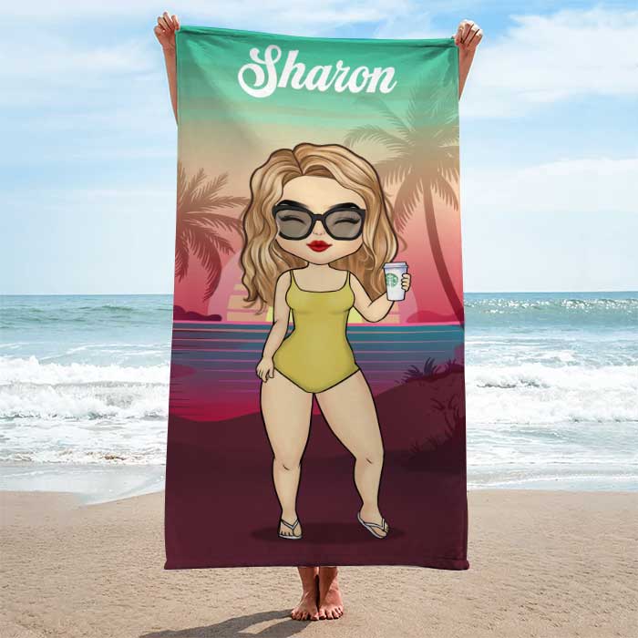 Serviette de Plage Personnalisée – Accessoire Été Vacances Mer & Piscine