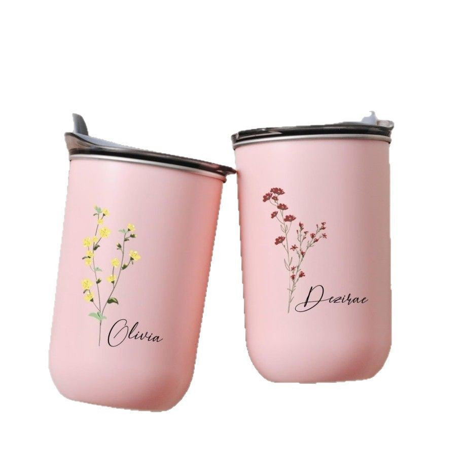 Verre Personnalisé avec Couverture Florale | Cadeau Élégant et Unique