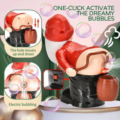 Père Noël Électrique à Bulles – Jouet Musical Lumineux Drôle, Déco et Cadeau de Noël