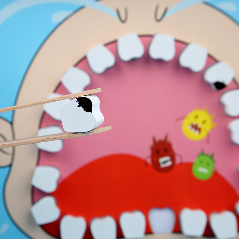 Jeu de Dentiste pour Enfants en Bois – Set de Simulation Extraction & Brosse à Dents