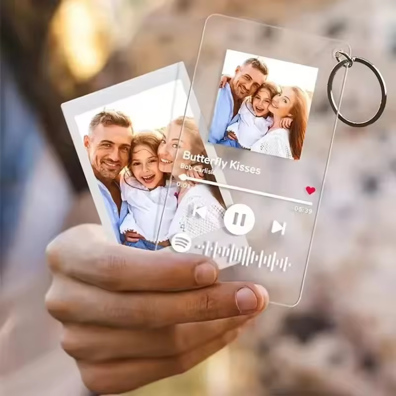 Porte-clés Acrylique Personnalisé | Carte de Musique DIY et Motif Unique