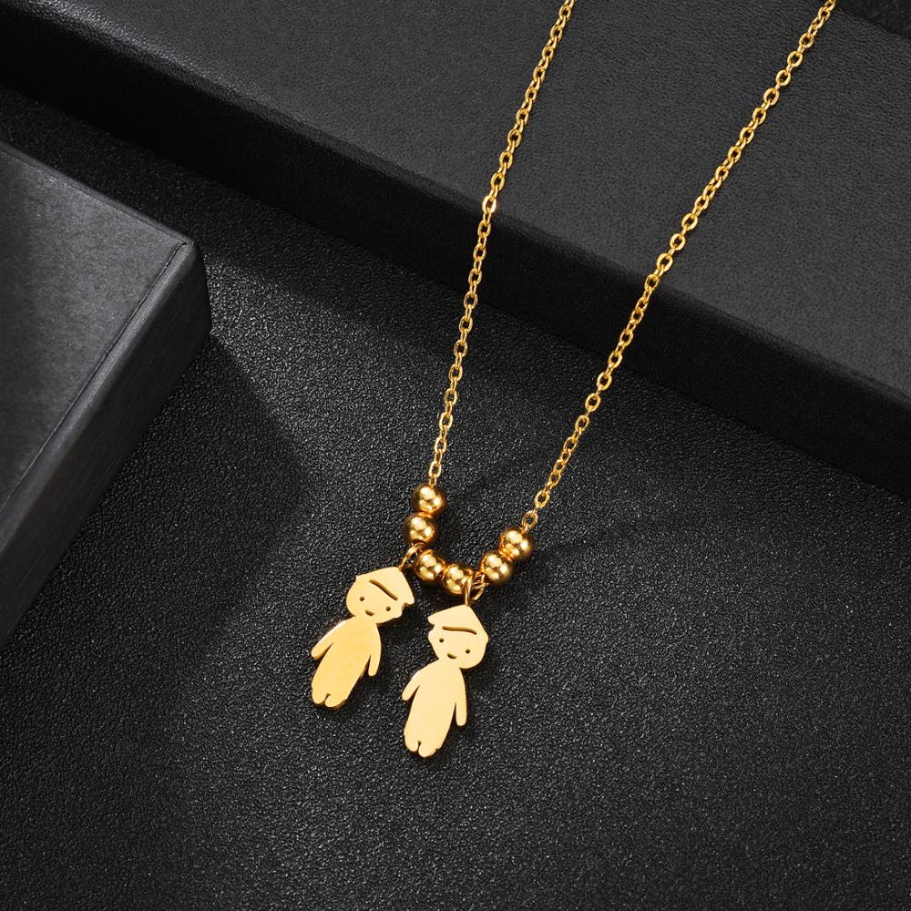 Collier Personnalisé Enfant Fille ou Garçon | Pendentif Acier Inoxydable Gravé Prénom & Date | Bijou Famille Unique