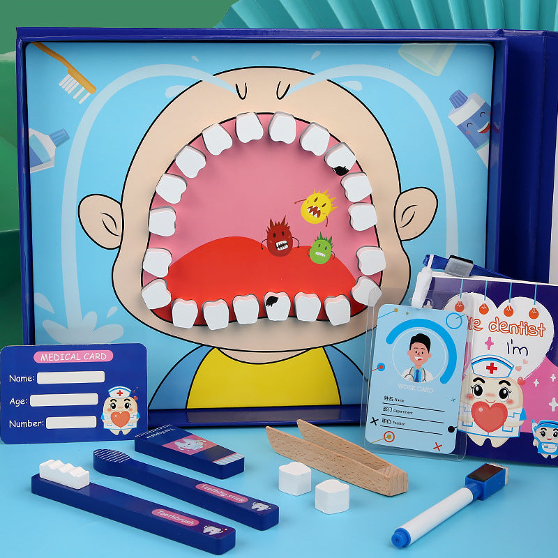 Jeu de Dentiste pour Enfants en Bois – Set de Simulation Extraction & Brosse à Dents