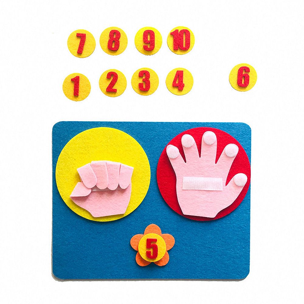Jouet Mathématique en Feutrine Montessori – Chiffres à Doigts Faits Main, Jeu Éducatif adapté pour Enfants TDAH, Dys et Autistes