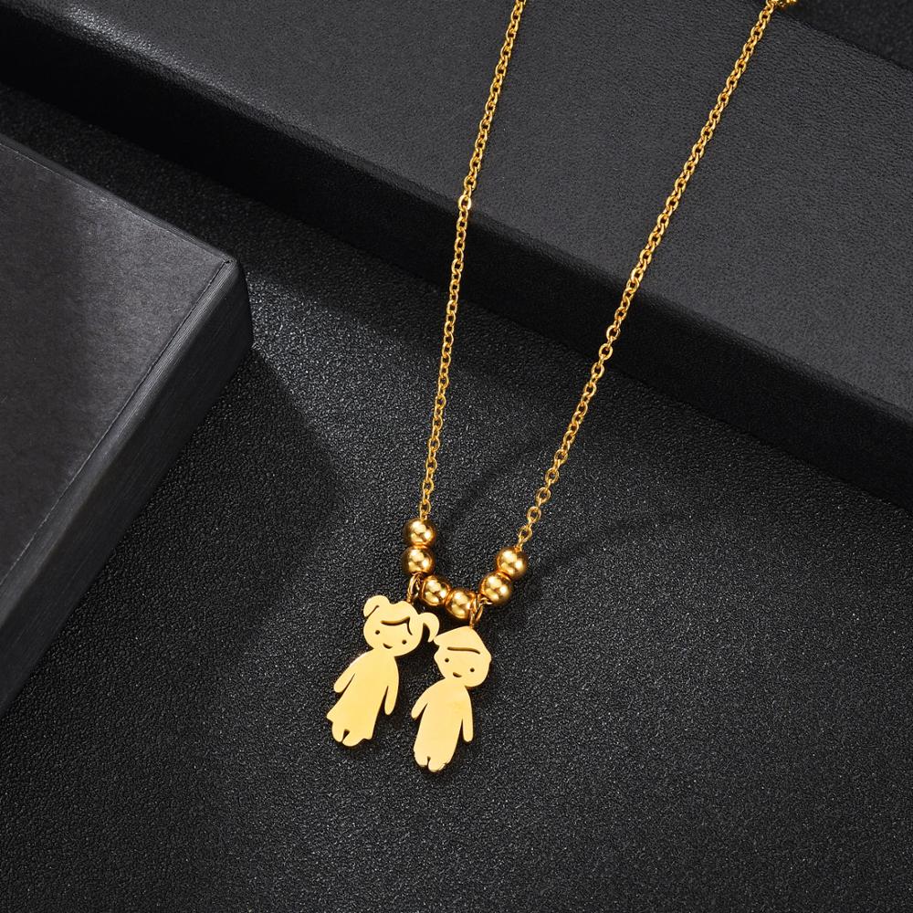 Collier Personnalisé Enfant Fille ou Garçon | Pendentif Acier Inoxydable Gravé Prénom & Date | Bijou Famille Unique