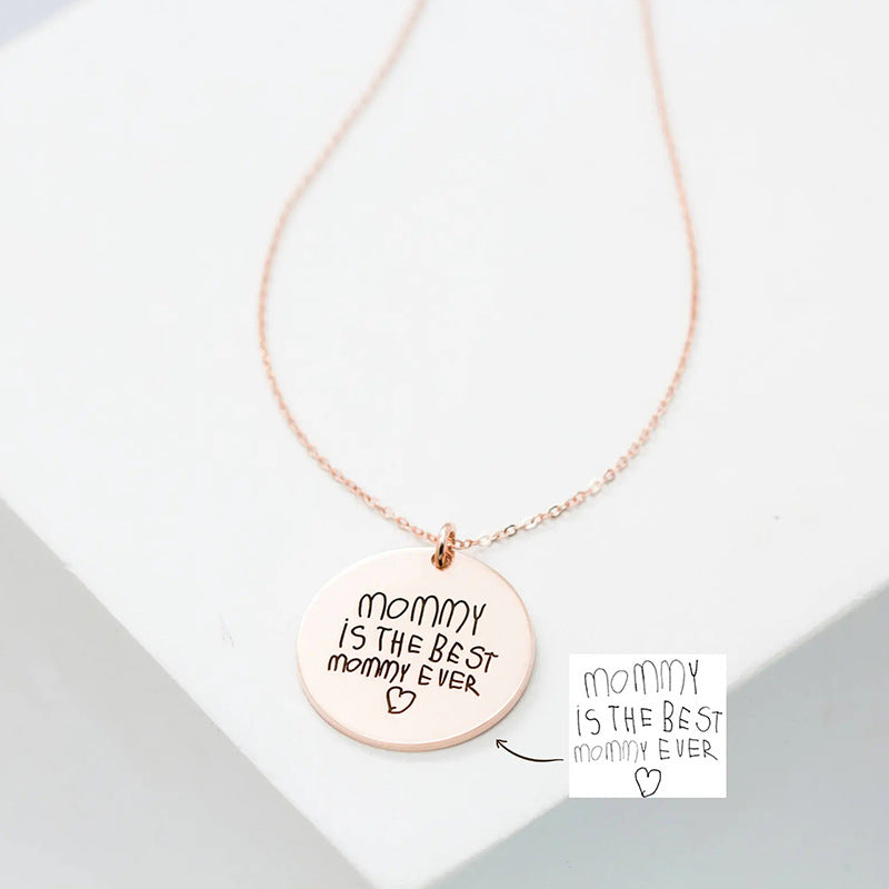 Collier Médaillon Personnalisé avec Signature – Pendentif en Acier Inoxydable DIY