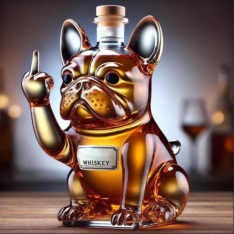 Carafe à Whisky 10oz Rigolote « Middle Finger » | Canard, Tortue, Chien | Décoration Bar & Maison